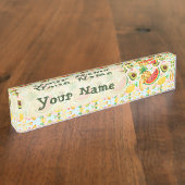 Frisches Sommerkulstmuster Namensplakette (Seite)