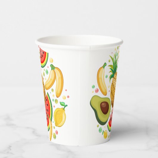 Frisches Sommerkulstmuster Pappbecher (Rechts)