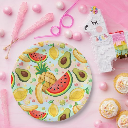 Frisches Sommerkulstmuster Pappteller (Party)
