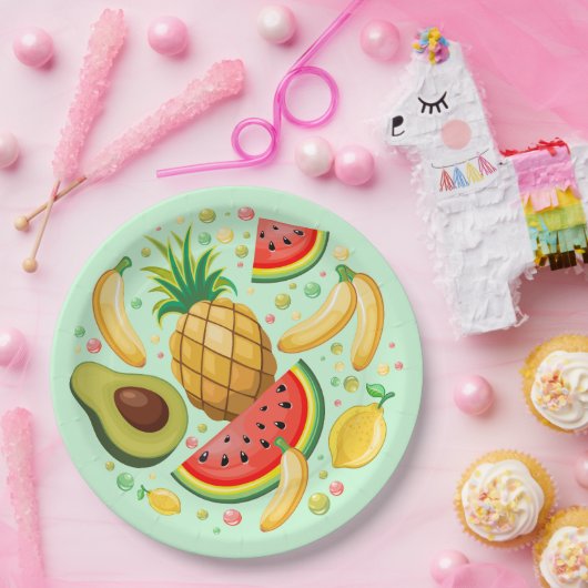 Frisches Sommerkulstmuster Pappteller (Party)