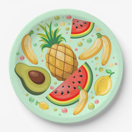 Frisches Sommerkulstmuster Pappteller (Vorderseite)