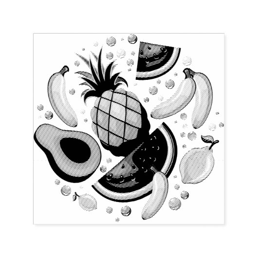 Frisches Sommerkulstmuster Permastempel (Design)