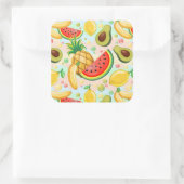 Frisches Sommerkulstmuster Quadratischer Aufkleber (Tasche)