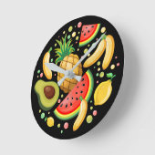 Frisches Sommerkulstmuster Runde Wanduhr (Winkel)
