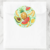 Frisches Sommerkulstmuster Runder Aufkleber (Tasche)