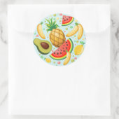 Frisches Sommerkulstmuster Runder Aufkleber (Tasche)