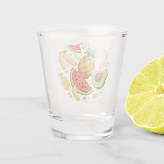 Frisches Sommerkulstmuster Schnapsglas (Rückseite)