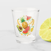 Frisches Sommerkulstmuster Schnapsglas (Vorderseite)