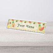 Frisches Sommerkulstmuster Schreibtischnamensplakette (Vorderseite )