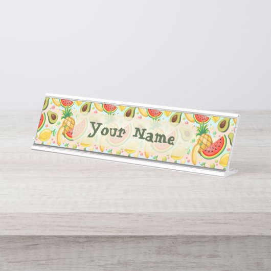 Frisches Sommerkulstmuster Schreibtischnamensplakette (Vorderseite )