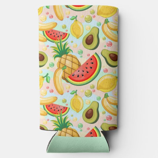 Frisches Sommerkulstmuster Selters Dosenkühler (Rückseite)