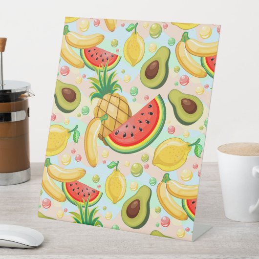 Frisches Sommerkulstmuster Sockelschild (In Situ)