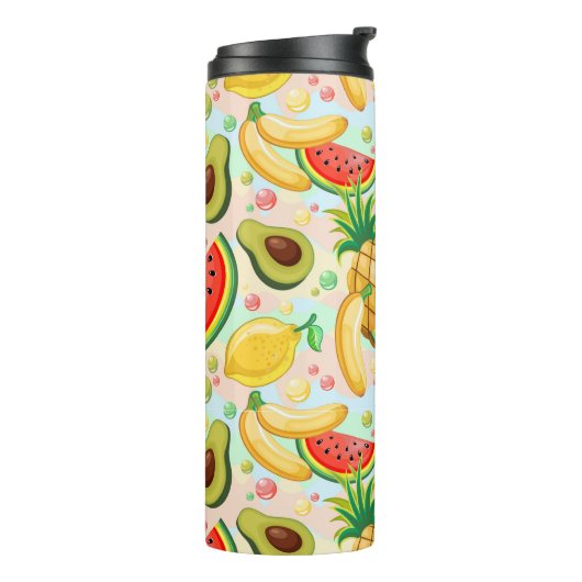 Frisches Sommerkulstmuster Thermosbecher (Nach links gedreht)