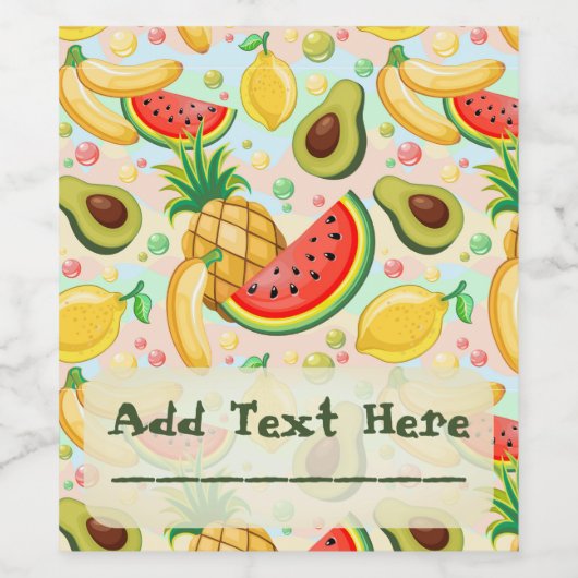 Frisches Sommerkulstmuster Weinetikett (Einzelnes Label)