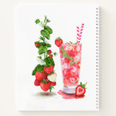 Frisches Strawberry Drink Notebook - Custom Text Notizblock (Rückseite)