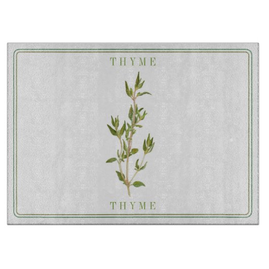 FRISCHES THYME 15x11 Glasschneidebrett Schneidebrett (Vorderseite)