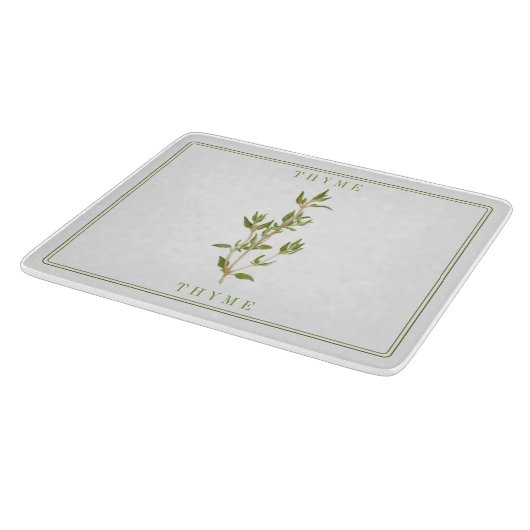 FRISCHES THYME 6x7 Glas-Schneidebrett Schneidebrett (Ecke)