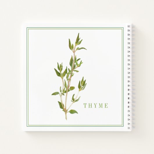FRISCHES THYME 8.5x8.5 SpiralNotebook Notizblock (Rückseite)
