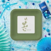 FRISCHES THYME 9" Square Paper Teller - Green (Party)