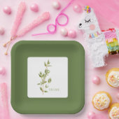 FRISCHES THYME 9" Square Paper Teller - Green (Party)