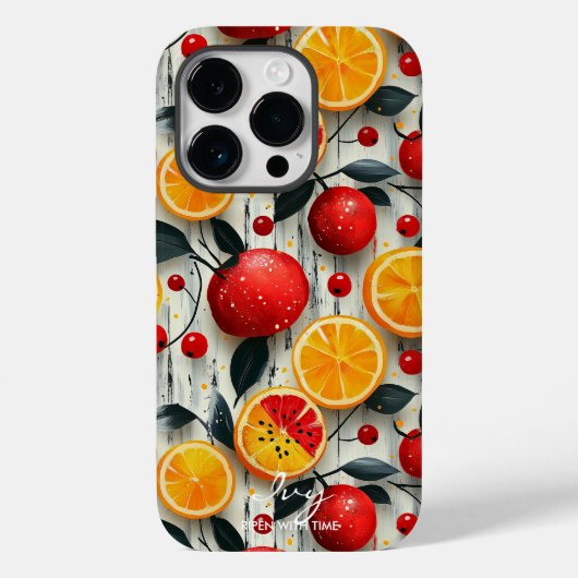 Frisches und lebendiges Fruchtdesign mit Citrus &  Case-Mate iPhone Hülle (Rückseite)