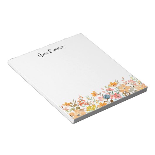 Frisches und modernes Blumendesign Notizblock (angewinkelt)