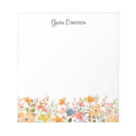 Frisches und modernes Blumendesign Notizblock