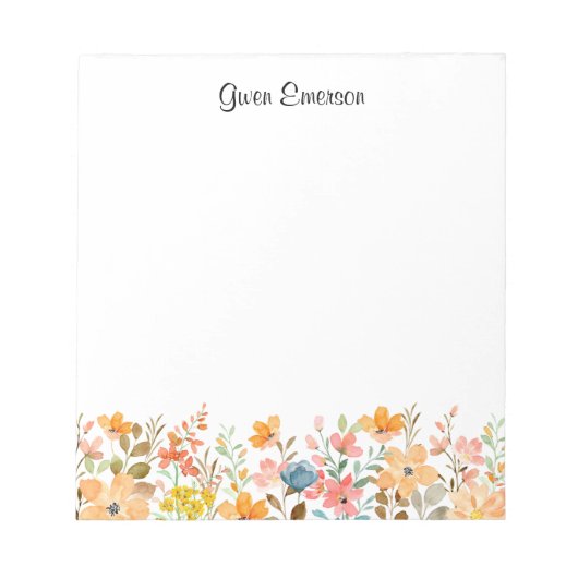 Frisches und modernes Blumendesign Notizblock (Vorderseite)