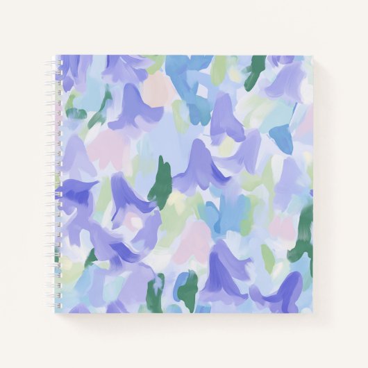 Frisches und sauberes Bluebells-Quadrativ-Notebook Notizblock (Vorderseite)