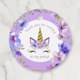 Frisches Violett | Unicorn Party Vielen Dank Geschenkanhänger