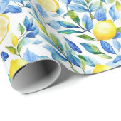 Frisches Zitronen-Geschenkverpackungspapier | Mitt Geschenkpapier (Rolleneckpunkt)