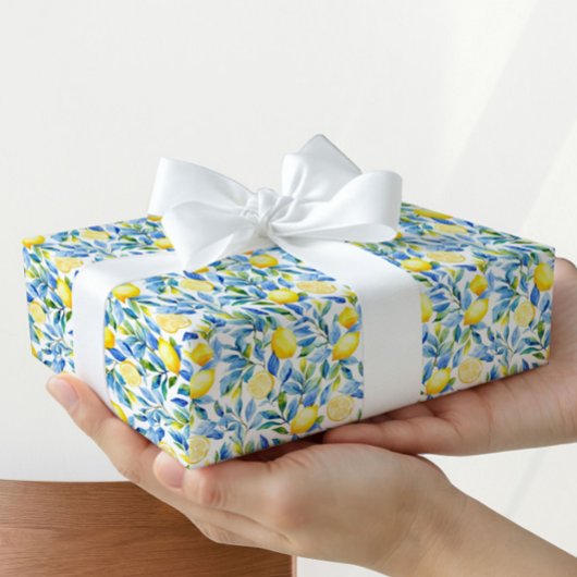 Frisches Zitronen-Geschenkverpackungspapier | Mitt Geschenkpapier