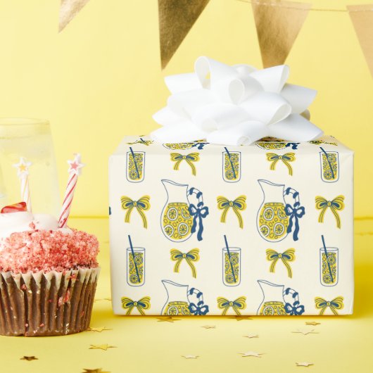 Frisches Zitronenlimonade-Muster-Wrap-Papier-Rolle Geschenkpapier (Geburtstagsparty)