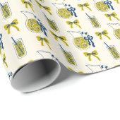 Frisches Zitronenlimonade-Muster-Wrap-Papier-Rolle Geschenkpapier (Rolleneckpunkt)