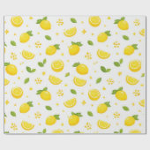Frisches Zitronenmuster Geschenkpapier (Flach)