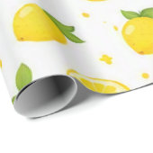 Frisches Zitronenmuster Geschenkpapier (Rolleneckpunkt)
