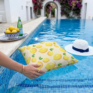 Frisches Zitronenmuster Mediterrane sonnige Sommer Kissen