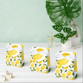 Frisches Zitronenmuster mit Blättern und Blüten Geschenkschachtel