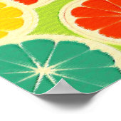 Frisches Zitrusfrüchtedesign, Niedlich farbenfroh Poster (Ecke)