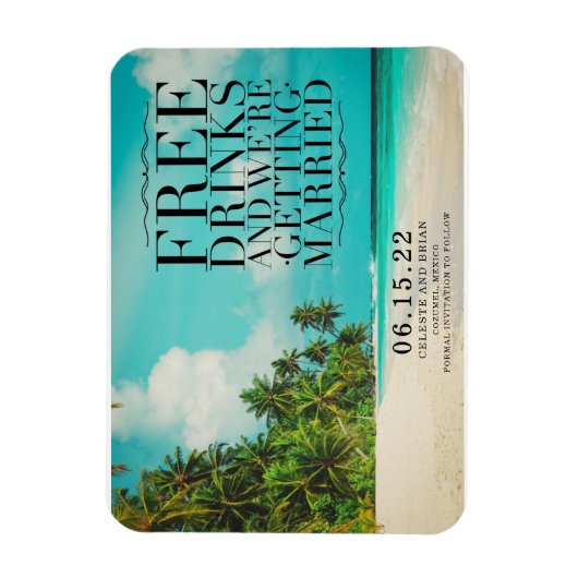 Frischfreie Getränke Paradise Beach Magnet (Vertikal)