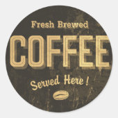 Frischgebackene Kaffeeaufkleber Runder Aufkleber (Vorderseite)