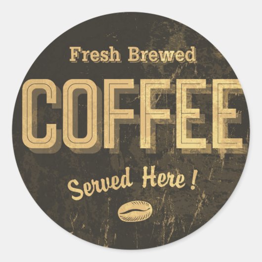 Frischgebackene Kaffeeaufkleber Runder Aufkleber (Vorderseite)
