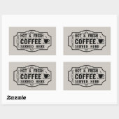 Frischgebackene Kaffeemarke Rechteckiger Aufkleber (Blatt)