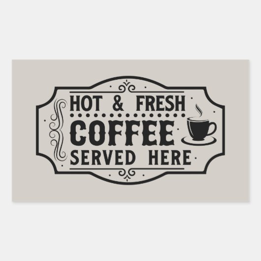 Frischgebackene Kaffeemarke Rechteckiger Aufkleber (Vorderseite)