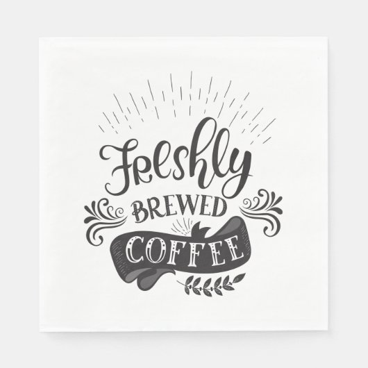 Frischgebackener Kaffee Serviette (Vorderseite)