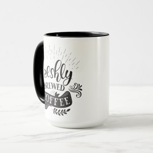 Frischgebackener Kaffee Tasse (Vorderseite Links)