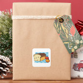 Frischgebackenes Brotaufkleber Quadratischer Aufkleber