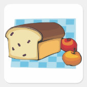 Frischgebackenes Brotaufkleber Quadratischer Aufkleber (Vorderseite)