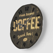 Frischgebrühte Kaffeemaschine Große Wanduhr (Winkel)