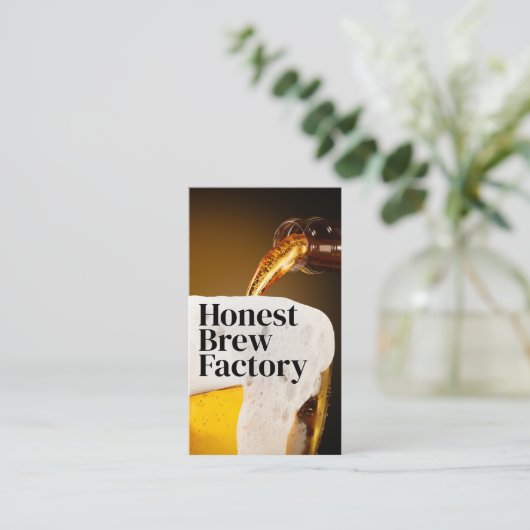 Frischgegossenes Glas Bier | Brauerei Visitenkarte (Stehend Vorderseite)